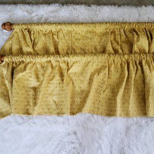 Custom Curtains 2 Valances 68W x 18L Each Wide Pocket Yellow Roses Heavy Duty Co